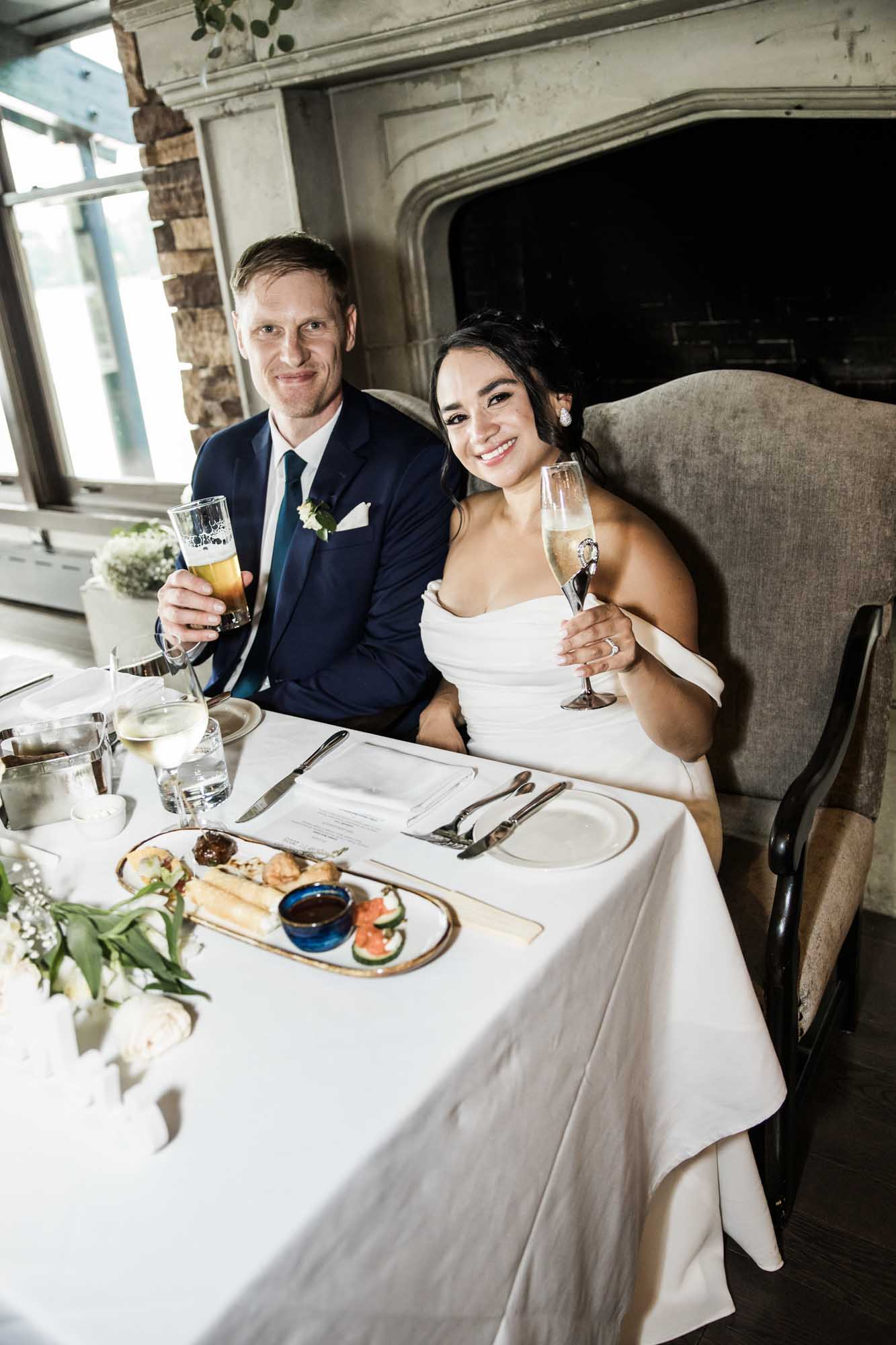 Calgary wedding photographer, wedding photography at the Lake House restaurant after a church ceremony and bridal portraits at Lake Bonavista. Photos captured in a candid, storytelling, documentary style