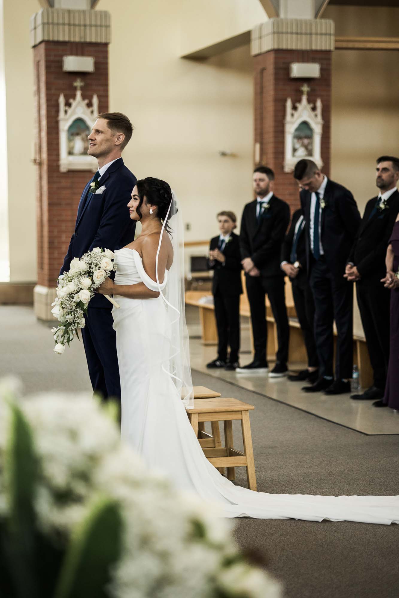 Calgary wedding photographer, wedding photography at the Lake House restaurant after a church ceremony and bridal portraits at Lake Bonavista. Photos captured in a candid, storytelling, documentary style