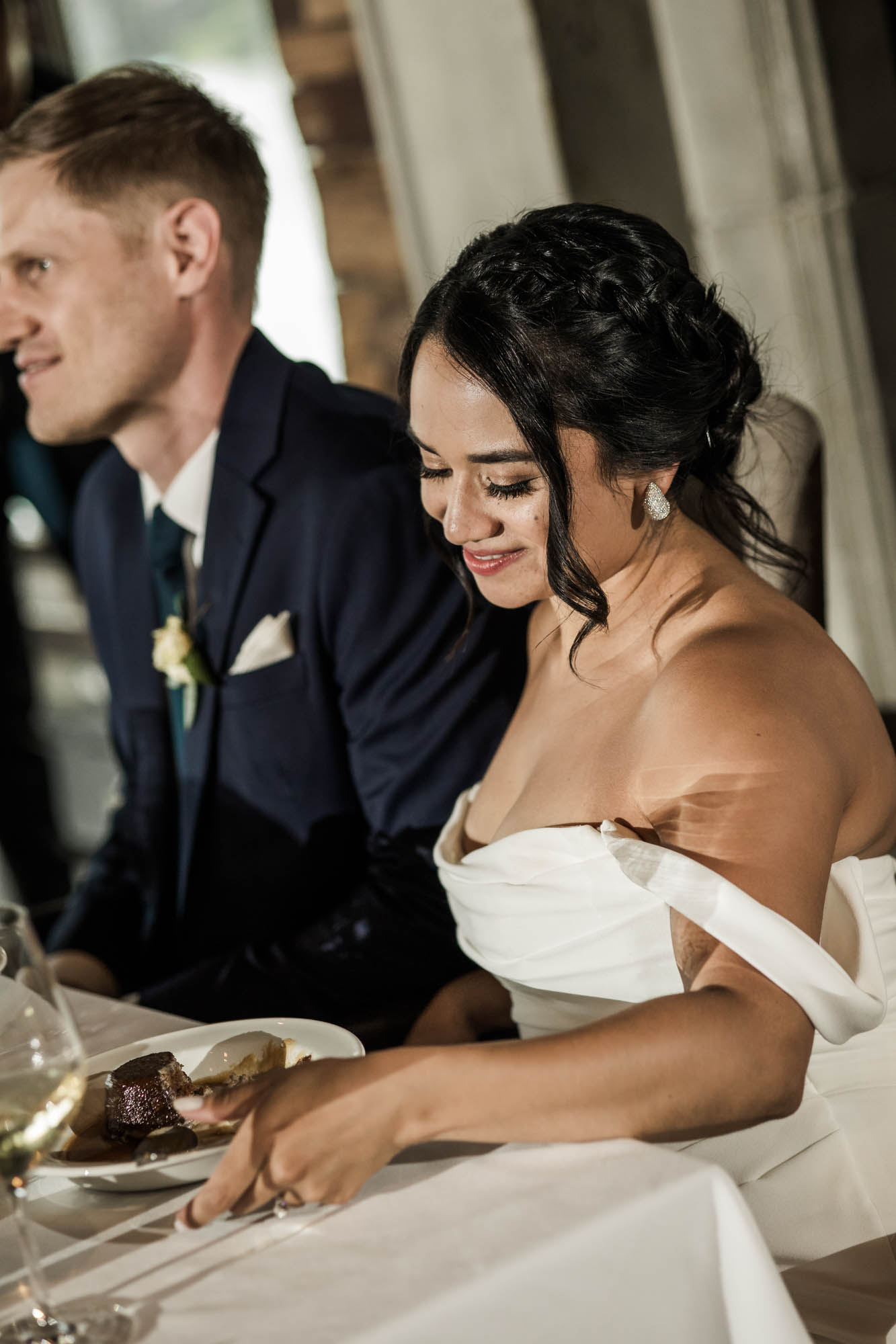 Calgary wedding photographer, wedding photography at the Lake House restaurant after a church ceremony and bridal portraits at Lake Bonavista. Photos captured in a candid, storytelling, documentary style