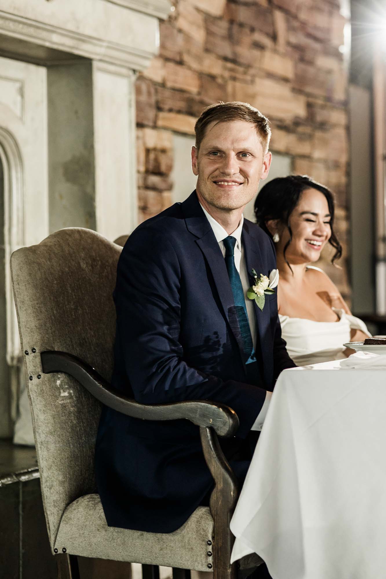 Calgary wedding photographer, wedding photography at the Lake House restaurant after a church ceremony and bridal portraits at Lake Bonavista. Photos captured in a candid, storytelling, documentary style