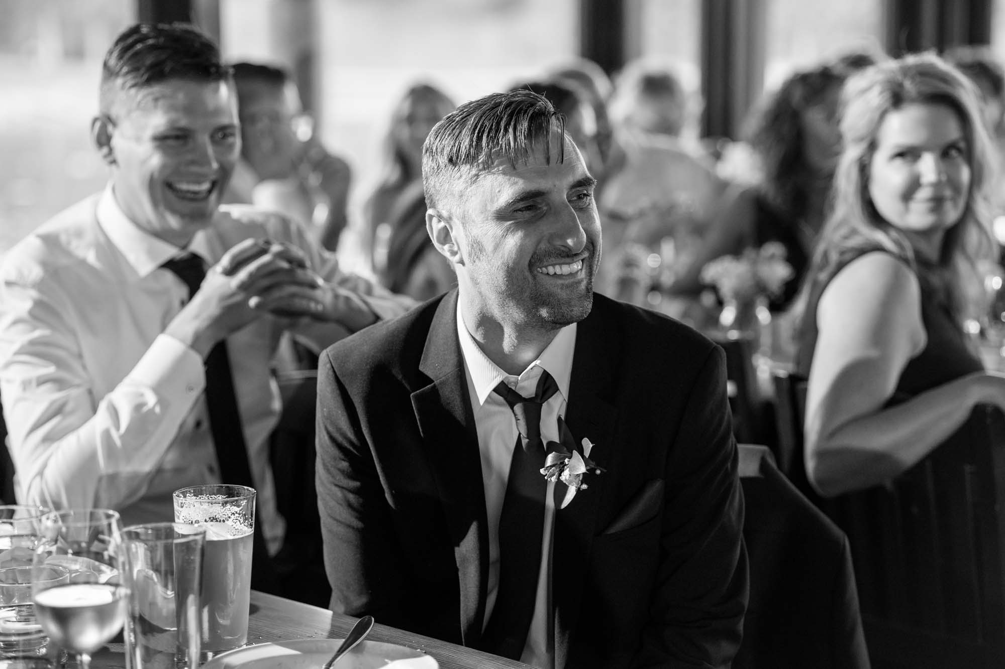 Calgary wedding photographer, wedding photography at the Lake House restaurant after a church ceremony and bridal portraits at Lake Bonavista. Photos captured in a candid, storytelling, documentary style