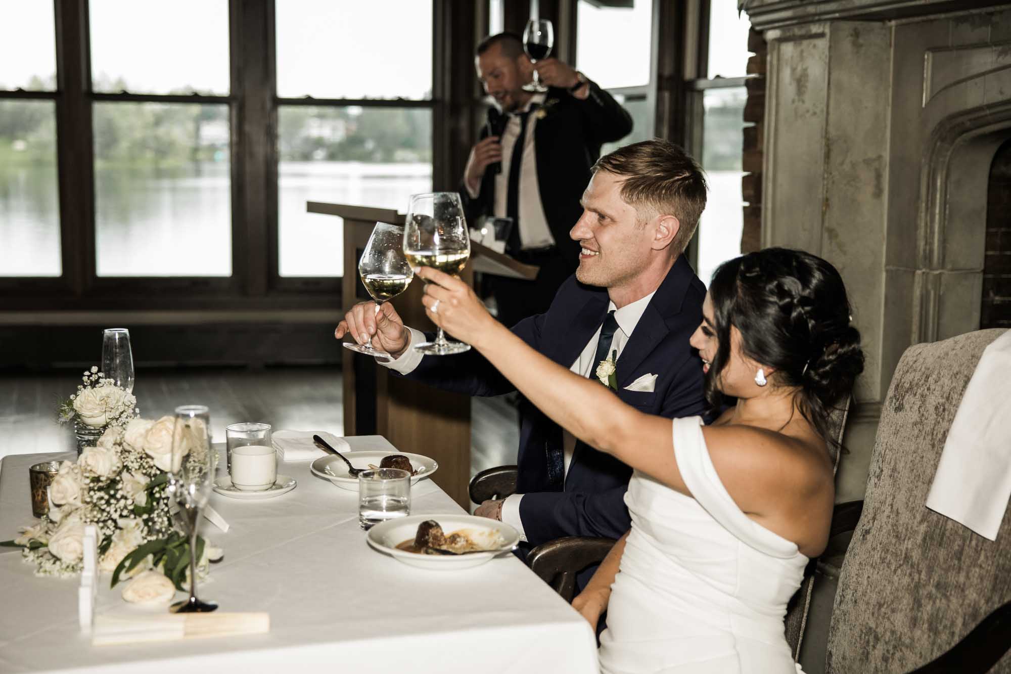 Calgary wedding photographer, wedding photography at the Lake House restaurant after a church ceremony and bridal portraits at Lake Bonavista. Photos captured in a candid, storytelling, documentary style