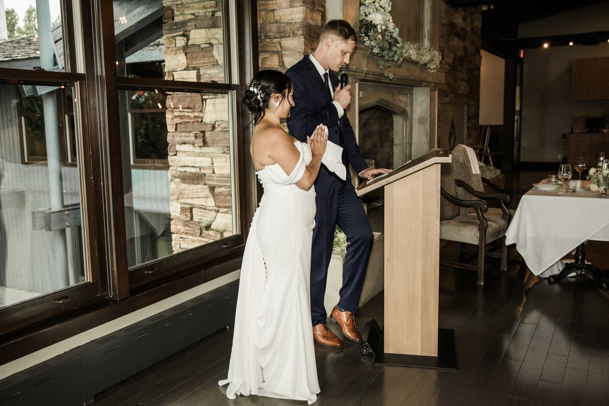 Calgary wedding photographer, wedding photography at the Lake House restaurant after a church ceremony and bridal portraits at Lake Bonavista. Photos captured in a candid, storytelling, documentary style