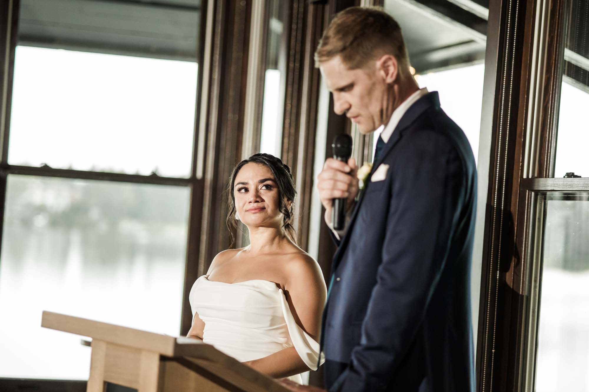 Calgary wedding photographer, wedding photography at the Lake House restaurant after a church ceremony and bridal portraits at Lake Bonavista. Photos captured in a candid, storytelling, documentary style