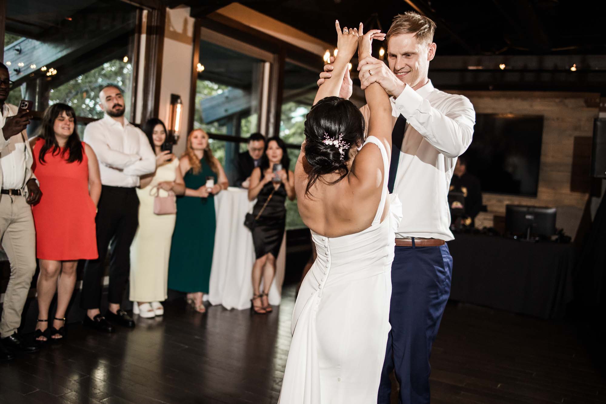 Calgary wedding photographer, wedding photography at the Lake House restaurant after a church ceremony and bridal portraits at Lake Bonavista. Photos captured in a candid, storytelling, documentary style