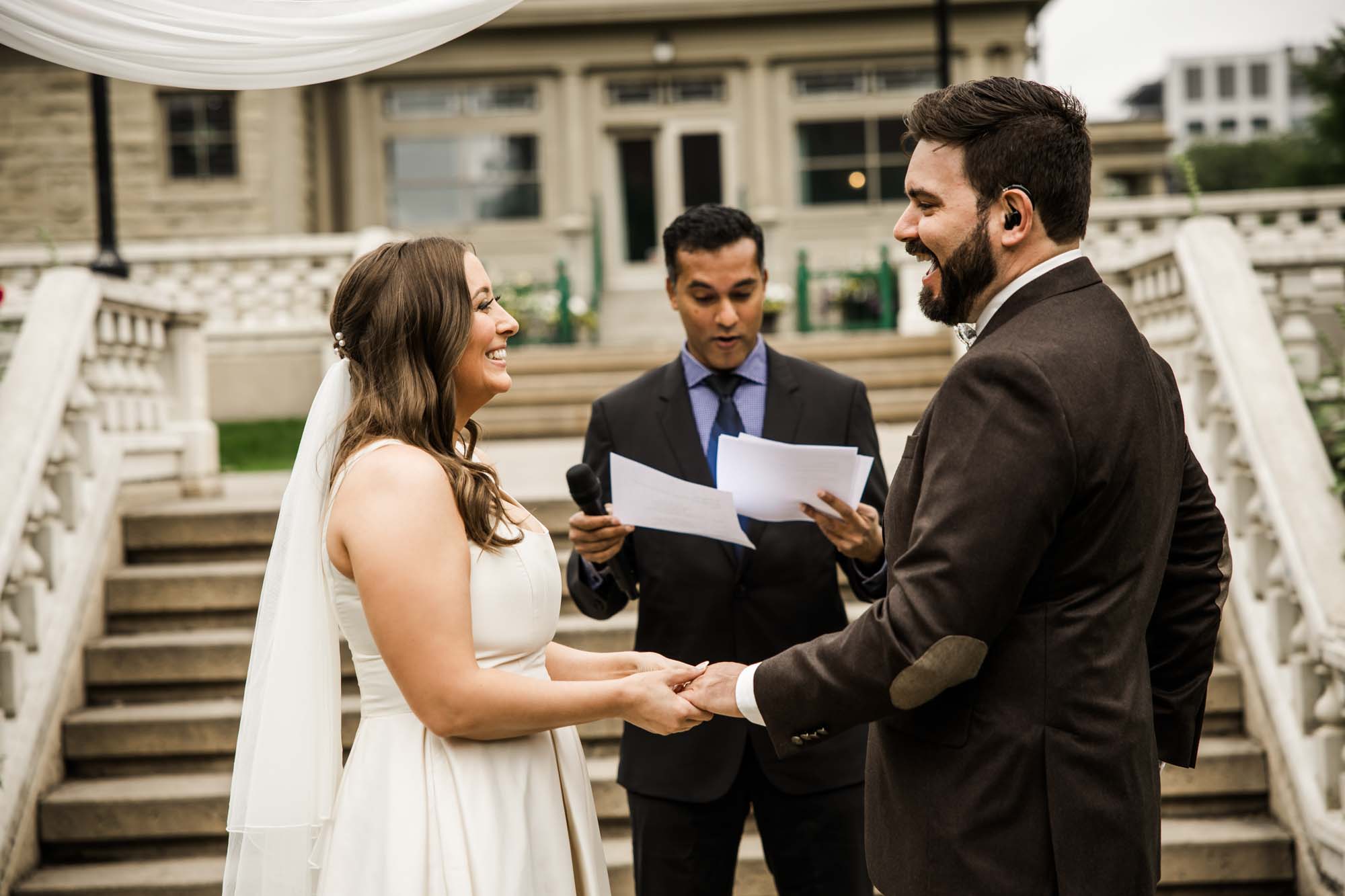 Calgary wedding photographer, couple on their wedding day at Lougheed House, photography in an editorial style with vintage bridal attire and venue