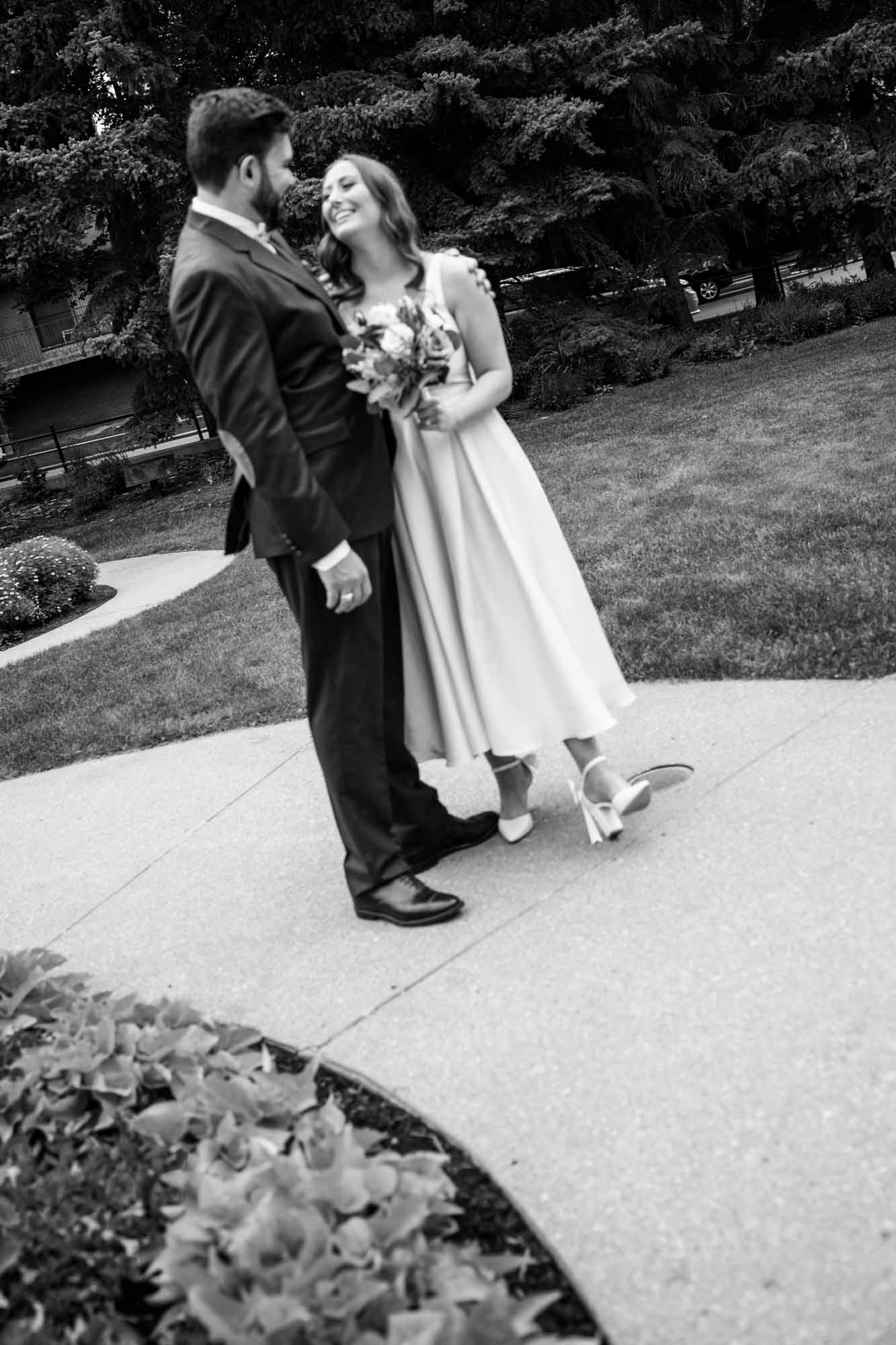 Calgary wedding photographer, couple on their wedding day at Lougheed House, photography in an editorial style with vintage bridal attire and venue