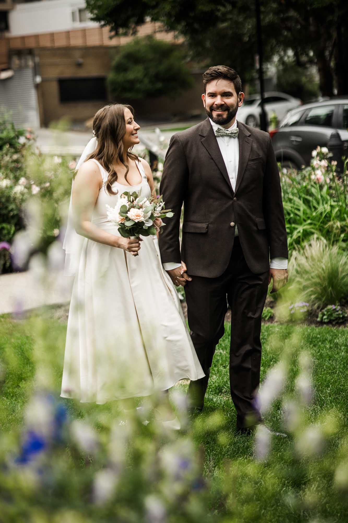 Calgary wedding photographer, couple on their wedding day at Lougheed House, photography in an editorial style with vintage bridal attire and venue