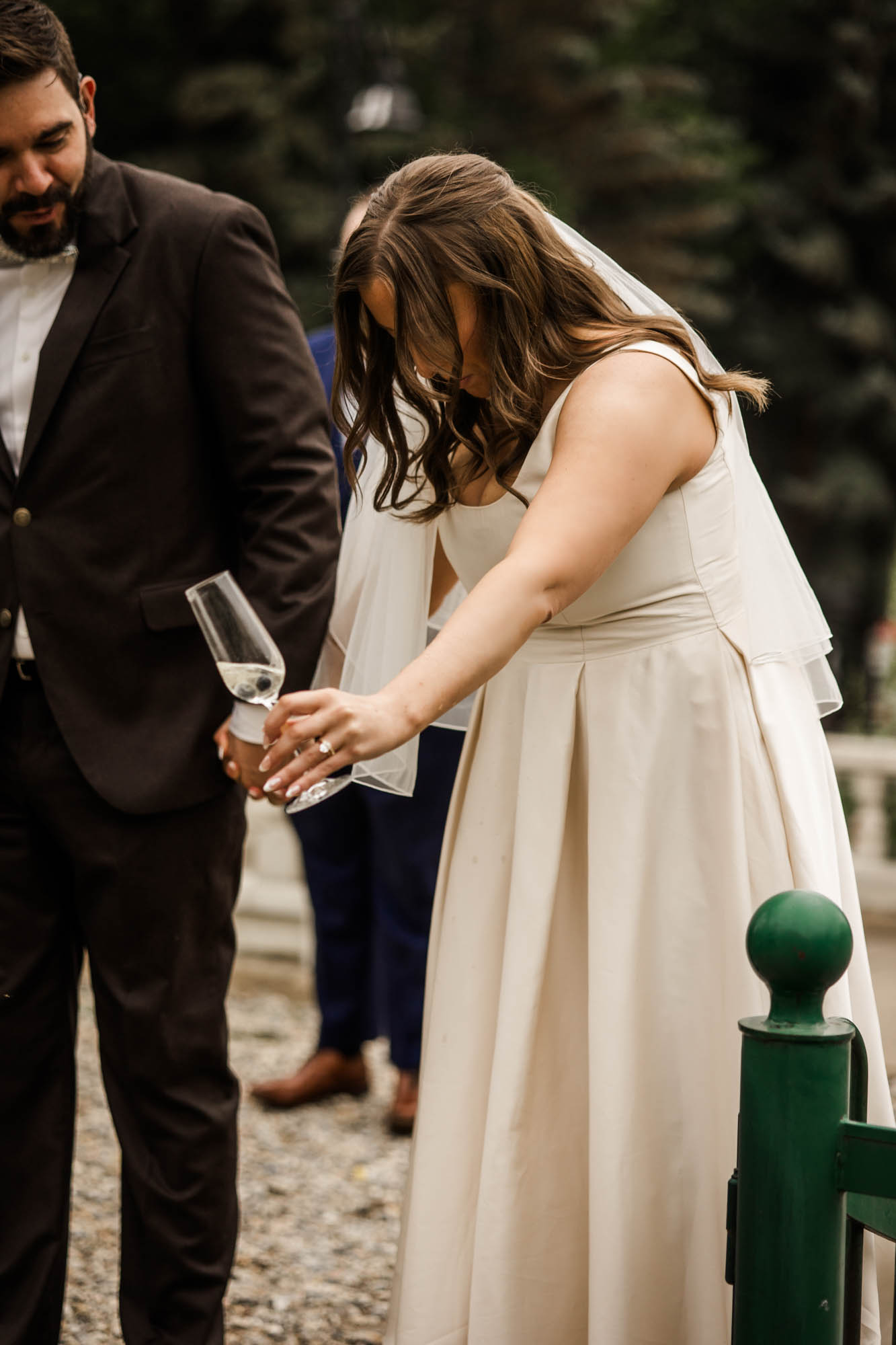 Calgary wedding photographer, couple on their wedding day at Lougheed House, photography in an editorial style with vintage bridal attire and venue