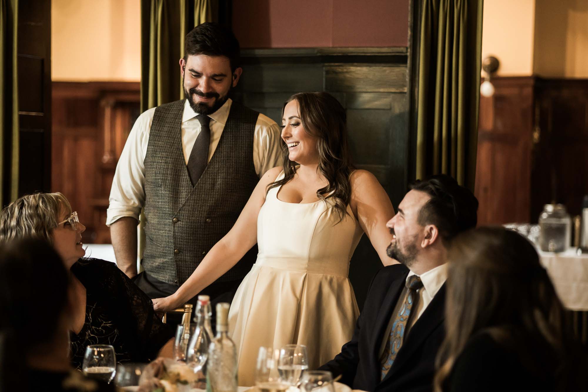Calgary wedding photographer, couple on their wedding day at Lougheed House, photography in an editorial style with vintage bridal attire and venue
