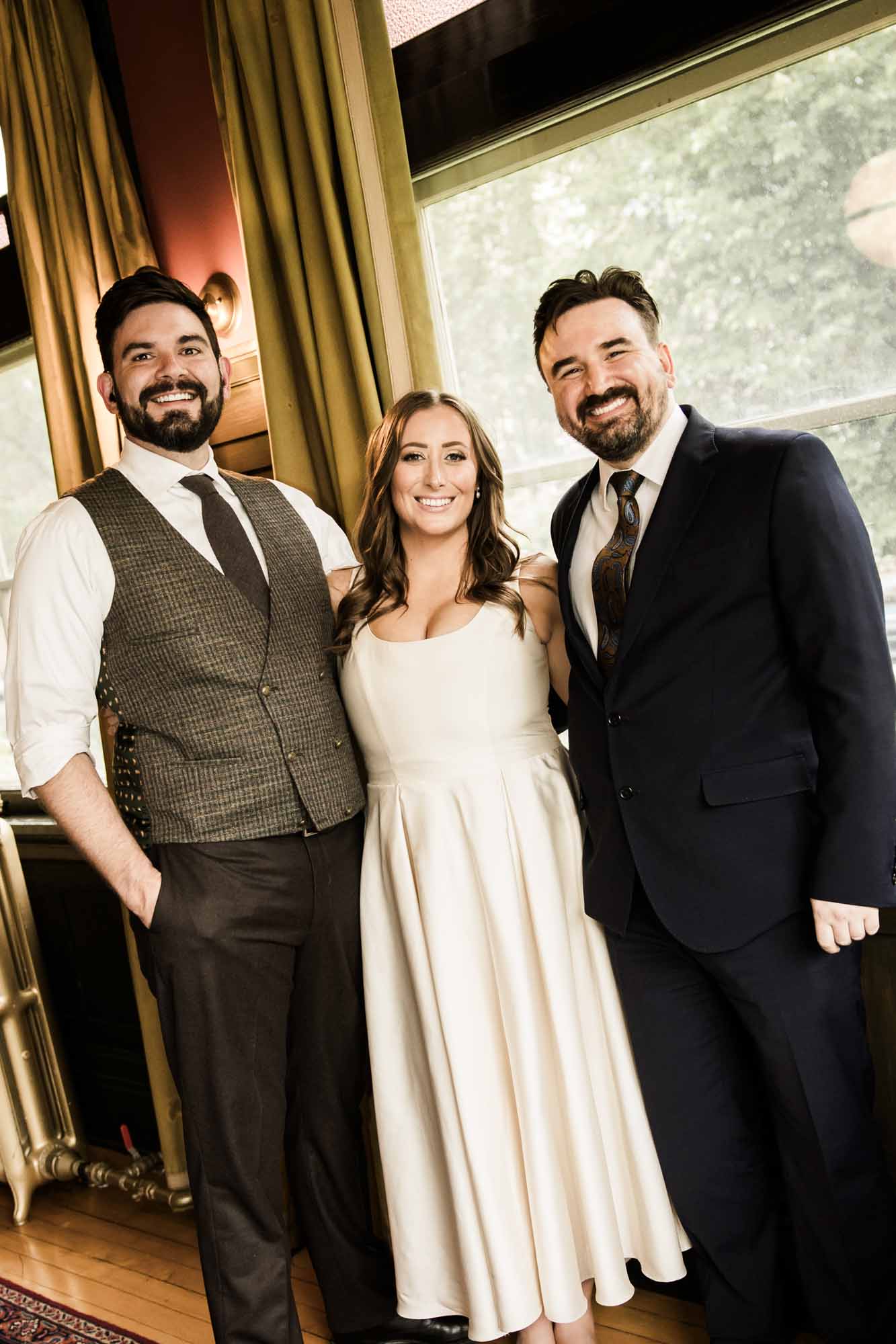 Calgary wedding photographer, couple on their wedding day at Lougheed House, photography in an editorial style with vintage bridal attire and venue