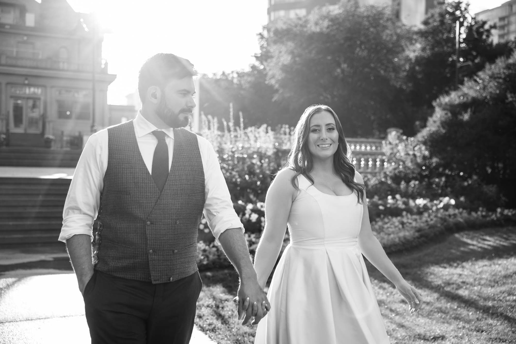 Calgary wedding photographer, couple on their wedding day at Lougheed House, photography in an editorial style with vintage bridal attire and venue