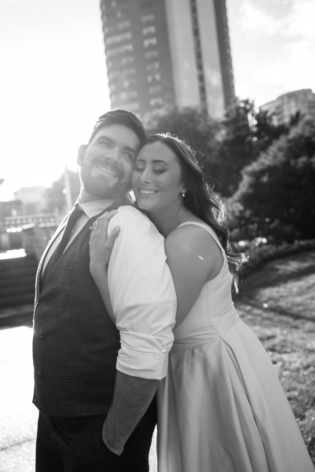 Calgary wedding photographer, couple on their wedding day at Lougheed House, photography in an editorial style with vintage bridal attire and venue