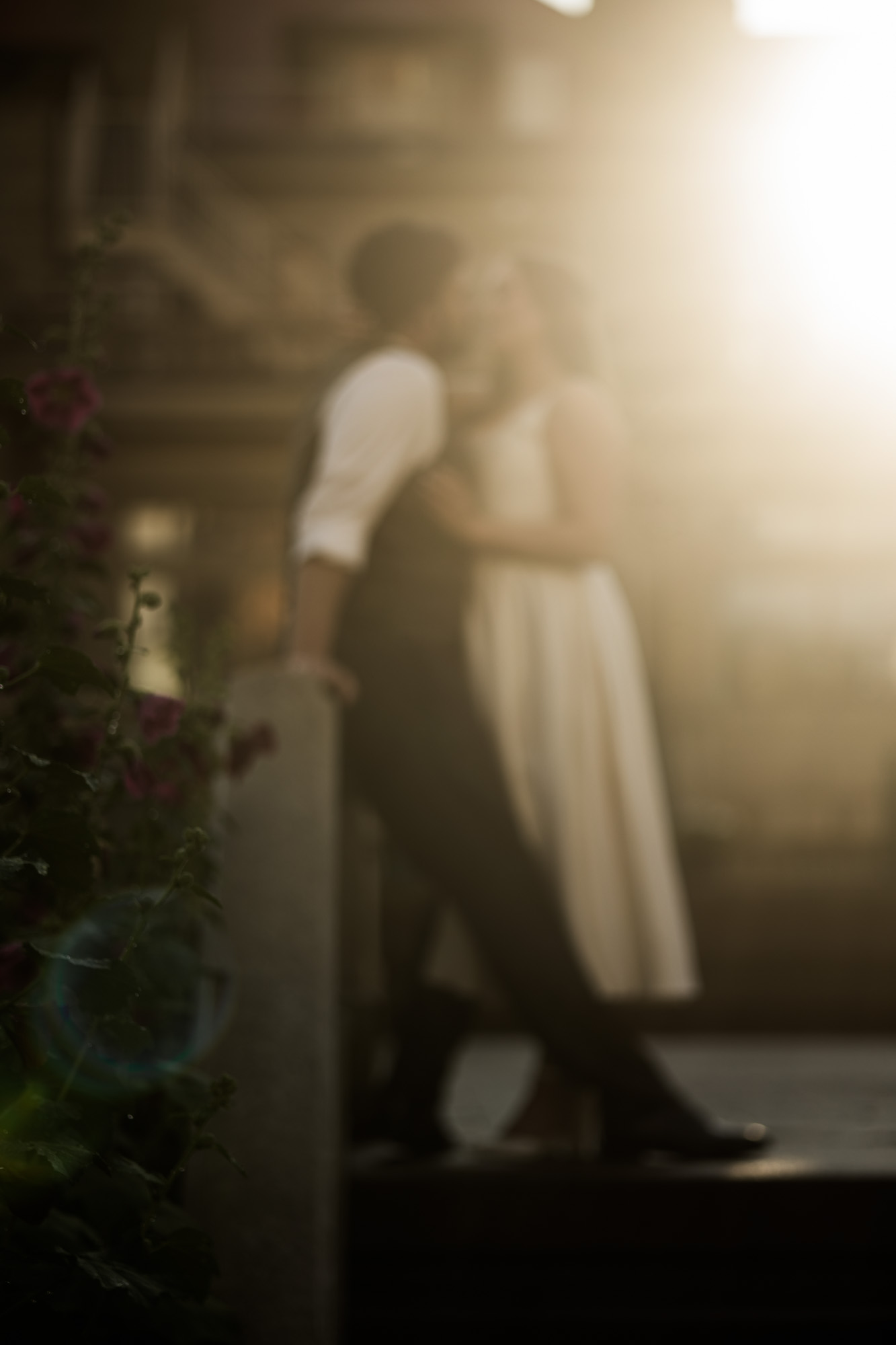 Calgary wedding photographer, couple on their wedding day at Lougheed House, photography in an editorial style with vintage bridal attire and venue