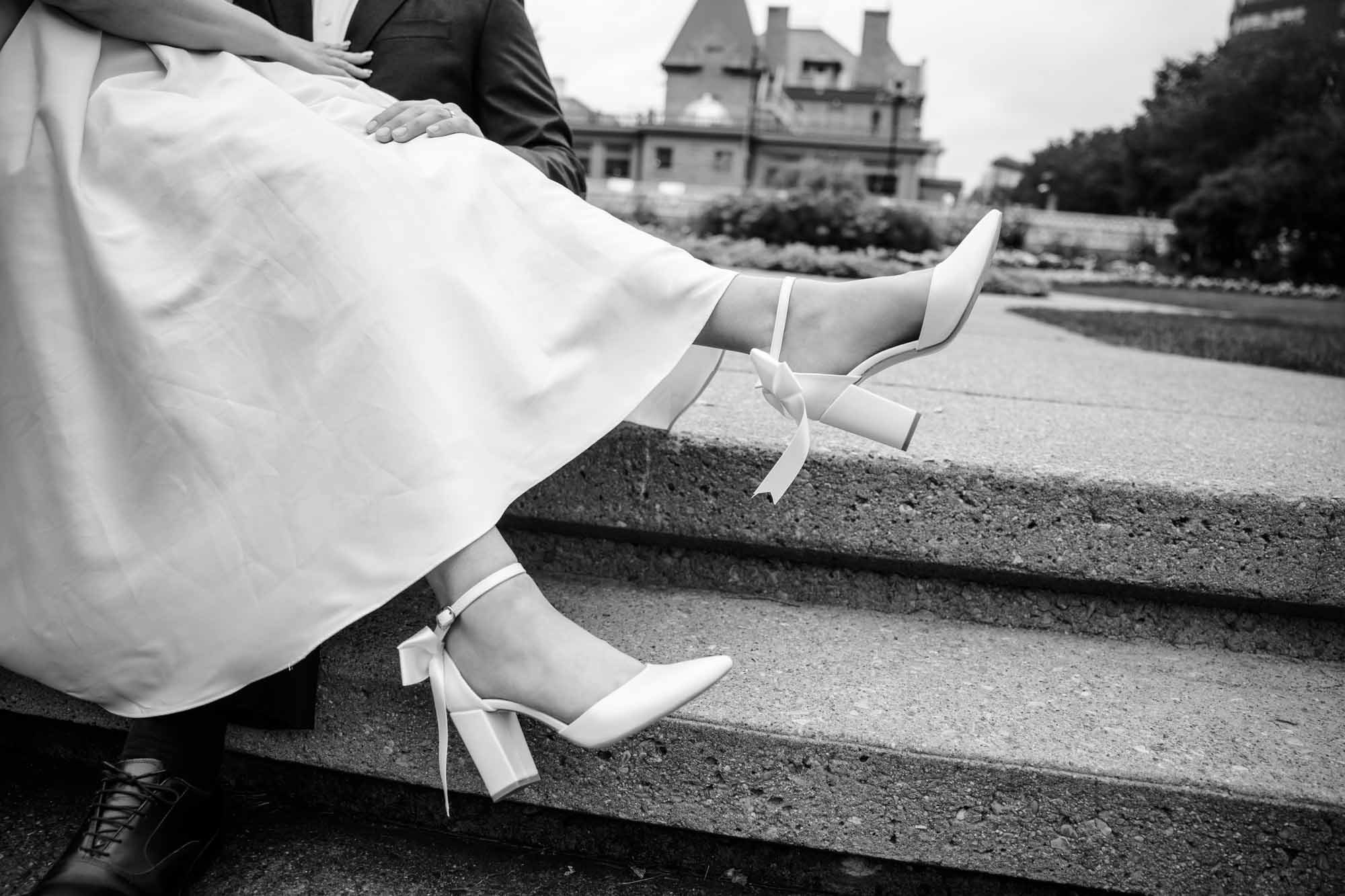 Calgary wedding photographer, couple on their wedding day at Lougheed House, photography in an editorial style with vintage bridal attire and venue