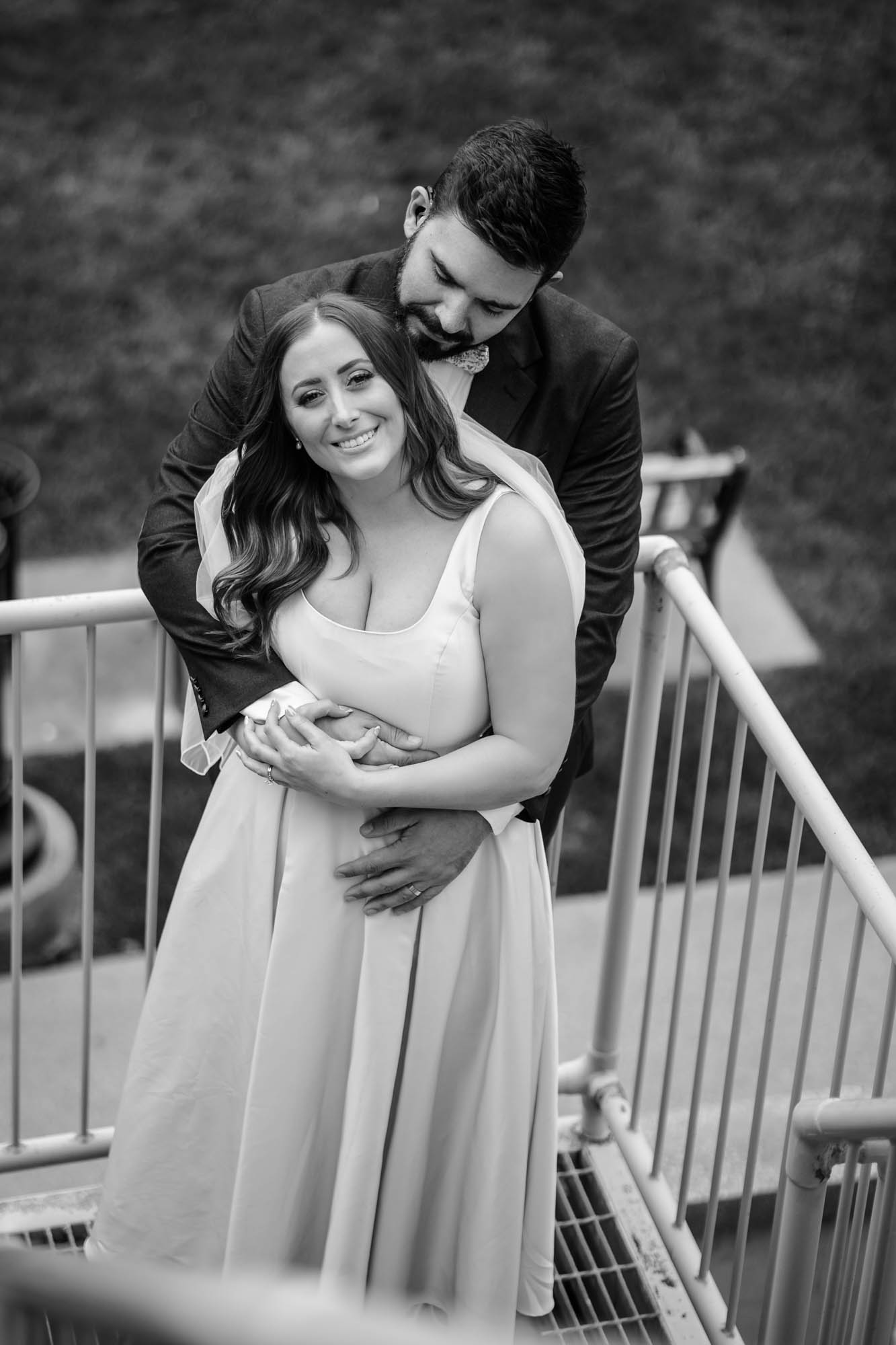 Calgary wedding photographer, couple on their wedding day at Lougheed House, photography in an editorial style with vintage bridal attire and venue
