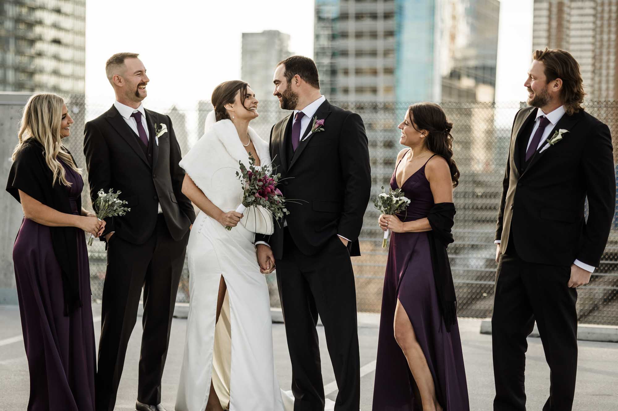 Calgary wedding photographer, bride and groom on their wedding day at the Platform Innovation Centre, candid, documentary, storytelling photography