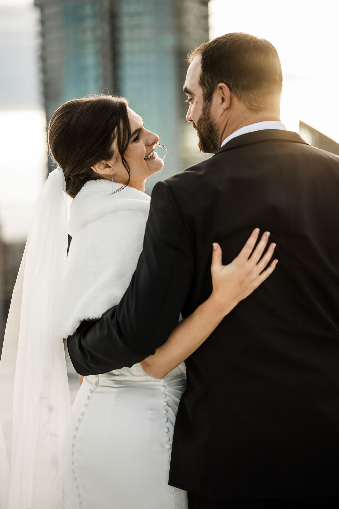 Calgary wedding photographer, bride and groom on their wedding day at the Platform Innovation Centre, candid, documentary, storytelling photography