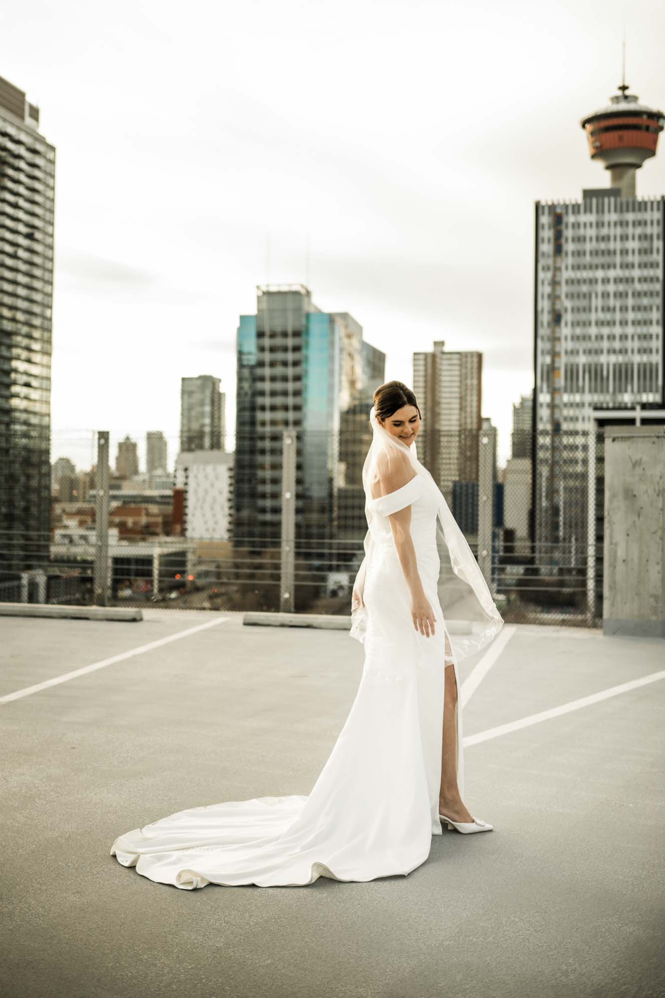 Calgary wedding photographer, bride and groom on their wedding day at the Platform Innovation Centre, candid, documentary, storytelling photography