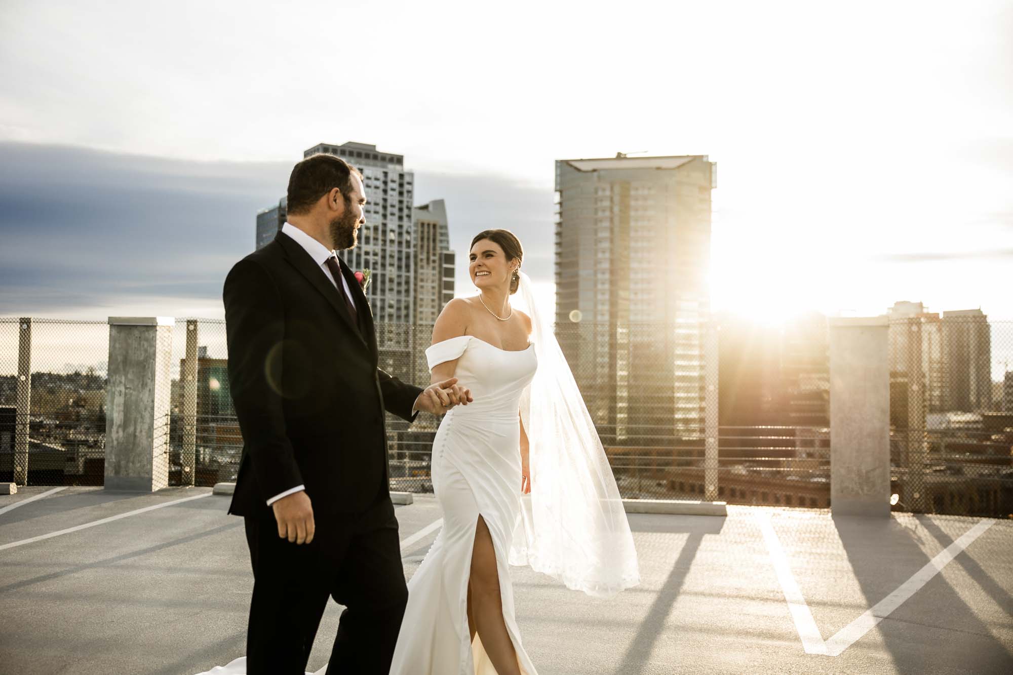 Calgary wedding photographer, bride and groom on their wedding day at the Platform Innovation Centre, candid, documentary, storytelling photography