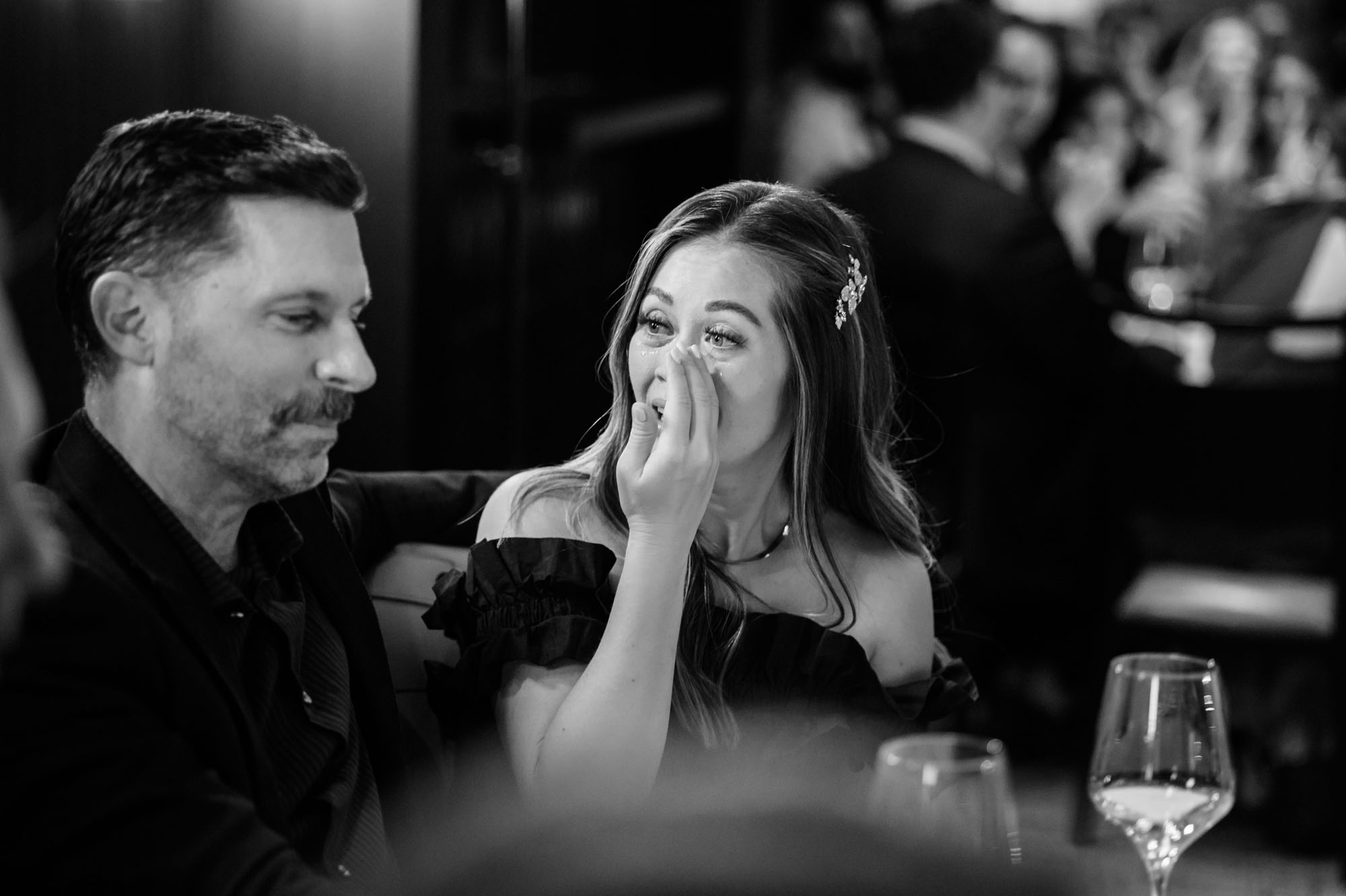Calgary wedding photographer, bride and groom on their wedding day at the Mickelson National Golf Club reception, candid, documentary, storytelling photography