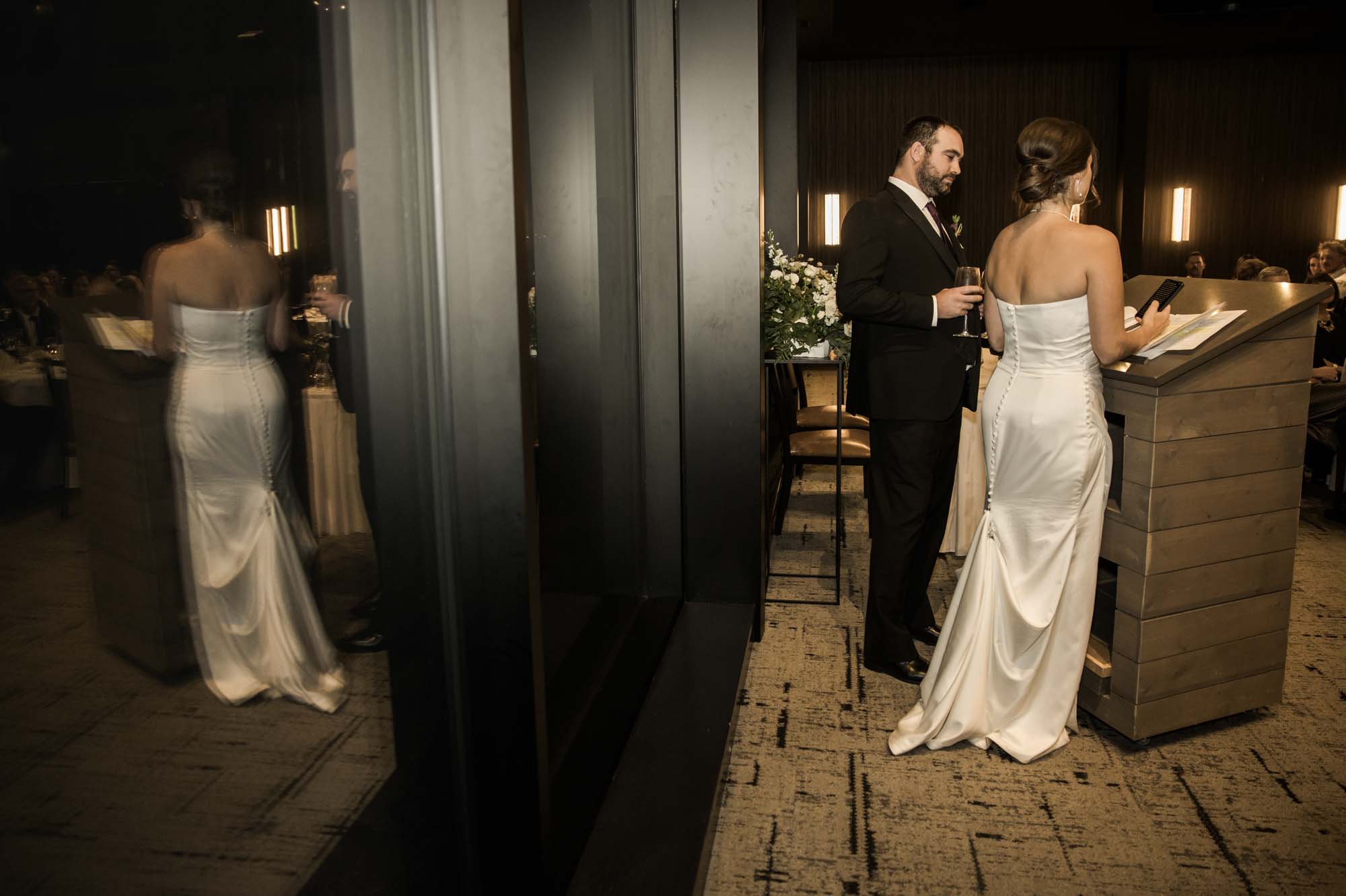 Calgary wedding photographer, bride and groom on their wedding day at the Mickelson National Golf Club reception, candid, documentary, storytelling photography