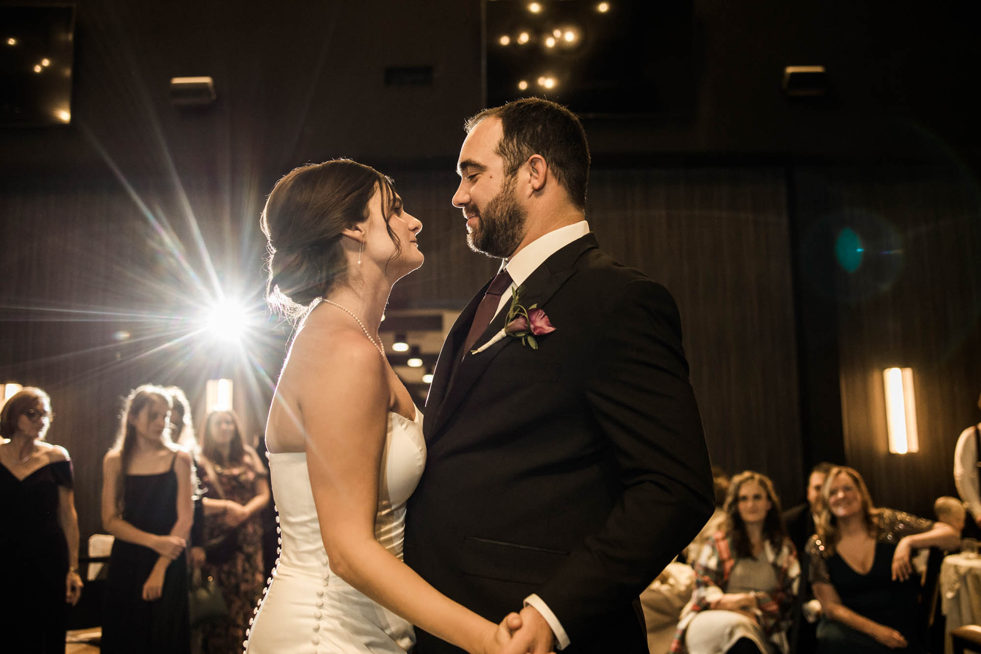 Calgary wedding photographer, bride and groom on their wedding day at the Mickelson National Golf Club reception, candid, documentary, storytelling photography